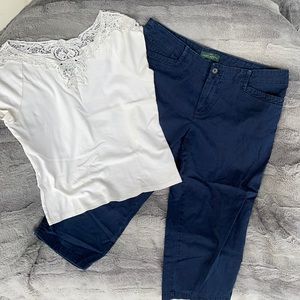 Ralph Lauren Top and Chino Cropped pants size L/10